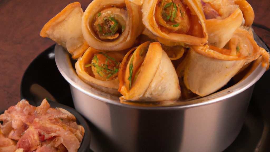 Cestinha De Massa De Pastel Com Bacon E Alho-Poró Na Airfryer