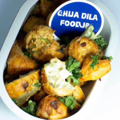 Imagem de couve-flor assada com queijo derretido na airfryer, mostrando a textura crocante da couve-flor e o queijo dourado e borbulhante por cima.