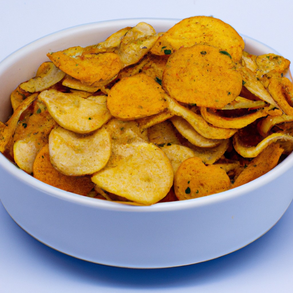 Uma imagem de Crisps De Abobrinha E Parmesão fritos, servidos em um prato branco. Os crisps são dourados e crocantes, e são polvilhados com queijo parmesão ralado.