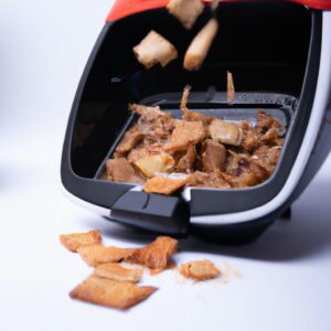 Foto de croutons crocantes feitos na Airfryer. Os croutons são dourados e crocantes, perfeitos para adicionar crocância a saladas, sopas e ensopados.