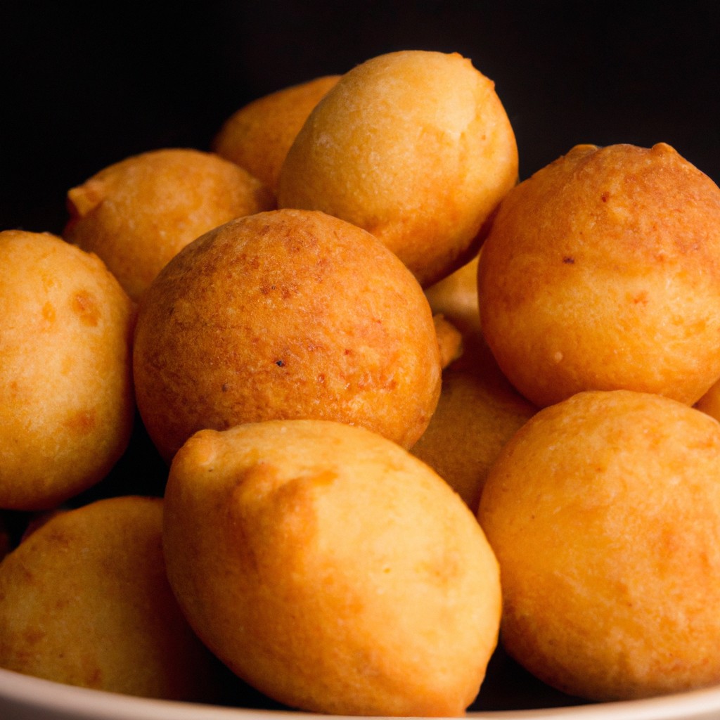 Imagem de cuecas viradas sendo preparadas em uma airfryer. A descrição alt é: Cuecas viradas crocantes e douradas cozidas em uma airfryer.