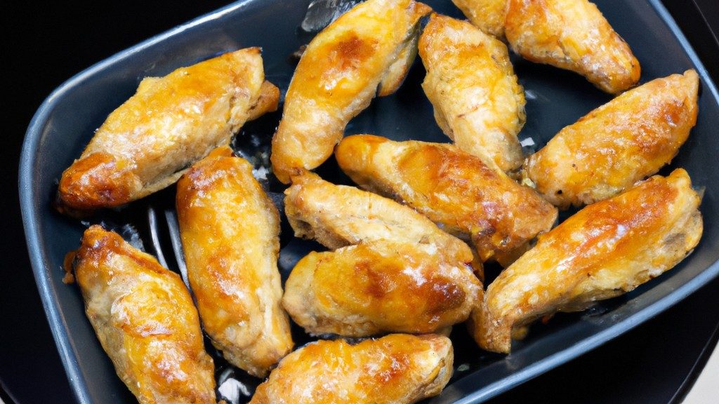 Imagem de um empadão de frango dourado e crocante cozido em uma Airfryer. O empadão é recheado com frango suculento, legumes e um molho cremoso.