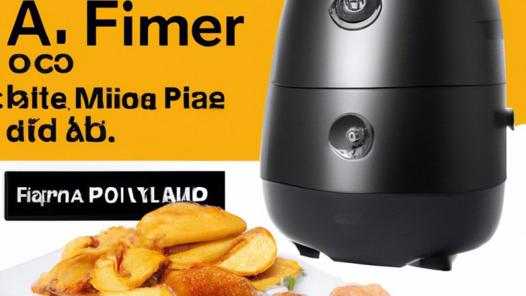 Imagem de uma Airfryer com o texto 