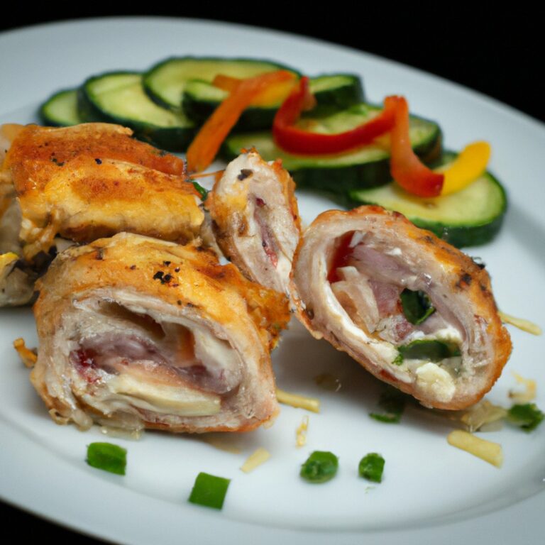 Filé De Frango Recheado Com Queijo E Abobrinha Na Airfryer