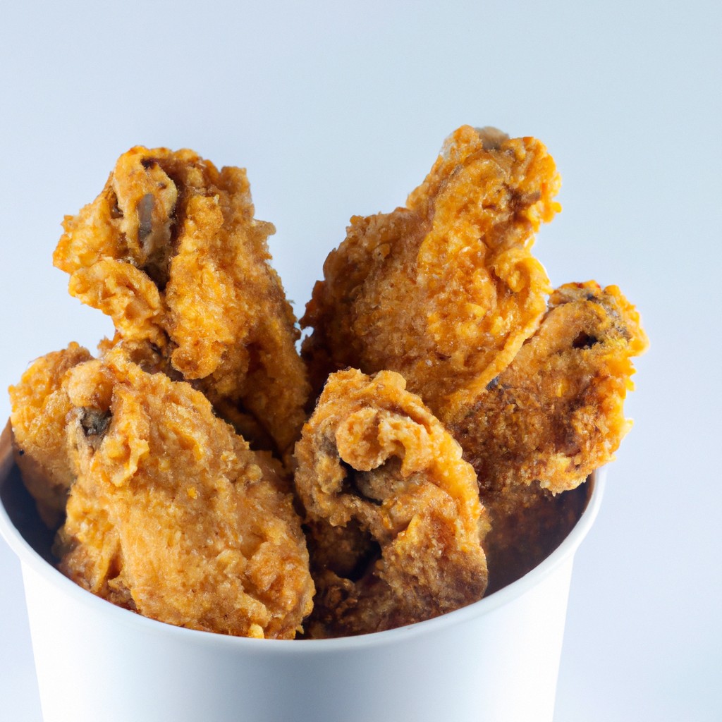 Imagem de um frango assado dourado e crocante cozido em uma airfryer. O frango é temperado com ervas e especiarias e é acompanhado por vegetais assados.