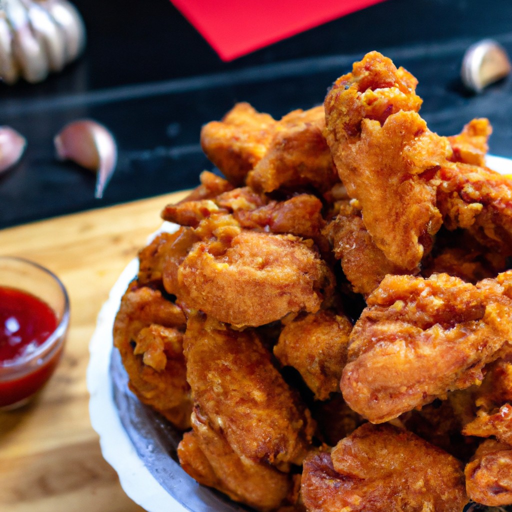 Foto de coxas de frango douradas e crocantes cobertas com páprica, cozidas em uma Airfryer. Essas coxas de frango são fáceis de fazer e cheias de sabor.