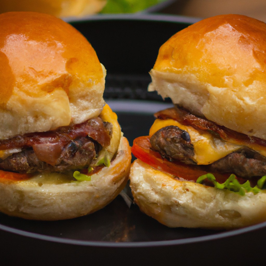 Hambúrguer caseiro preparado na Airfryer, uma opção rápida e prática para um prato saboroso.