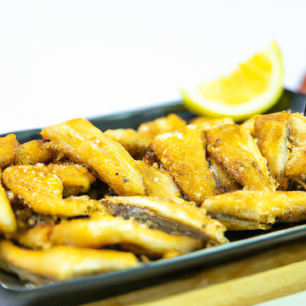 Isca De Peixe Na Airfryer: Receita Deliciosa E Fácil De Fazer 1 Imagem de uma travessa com iscas de peixe fritas na Airfryer. As iscas são douradas e crocantes, e estão dispostas sobre um papel toalha para absorver o excesso de óleo.