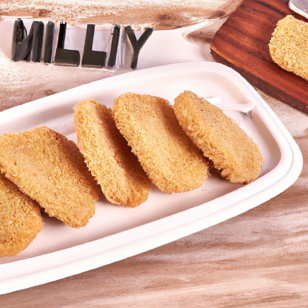 Imagem de uma porção de jilós empanados e fritos em uma air fryer, servidos em um prato com fatias de limão.