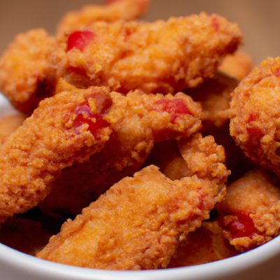Imagem de lambaris fritos crocantes e dourados dispostos em um prato. Os lambaris são guarnecidos com fatias de limão e ervas frescas, como alecrim e tomilho. O fundo é desfocado, criando um efeito de profundidade e destacando o prato principal.