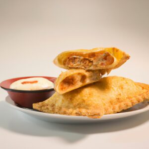 Imagem de uma lasanha empanada feita na Airfryer, mostrando sua crosta dourada e camadas de massa, queijo, carne moída e molho de tomate.