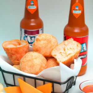 Imagem de uma porção de mandioca cremosa dourada e derretida em uma tigela branca, polvilhada com salsa fresca. A mandioca é cozida em uma Airfryer e é mostrada com um garfo ao lado, pronta para ser saboreada.