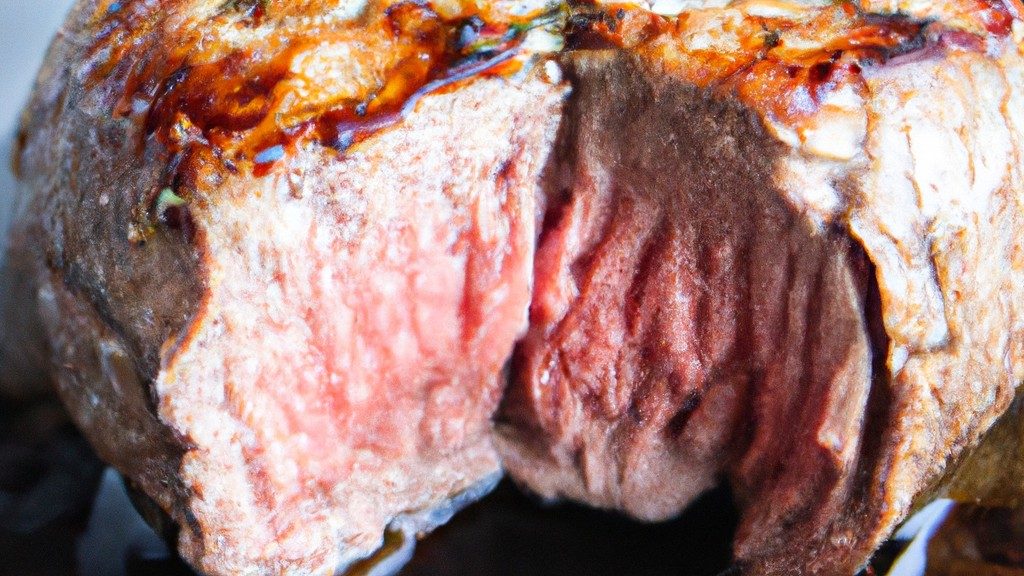 Medalhão De Filé Mignon Suíno Na Airfryer: Receita Super Fácil 1 Imagem de um medalhão de filé mignon suíno dourado e crocante, cozido em uma airfryer. A carne é suculenta e tenra por dentro, com uma crosta externa crocante. O medalhão é servido em um prato com guarnições de vegetais, como aspargos e cenouras.