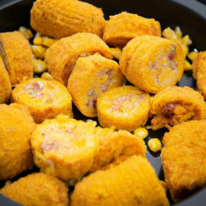 Imagem de Milho Cozido na Airfryer: espigas de milho douradas e suculentas, cozidas na airfryer até ficarem perfeitamente crocantes e caramelizadas.