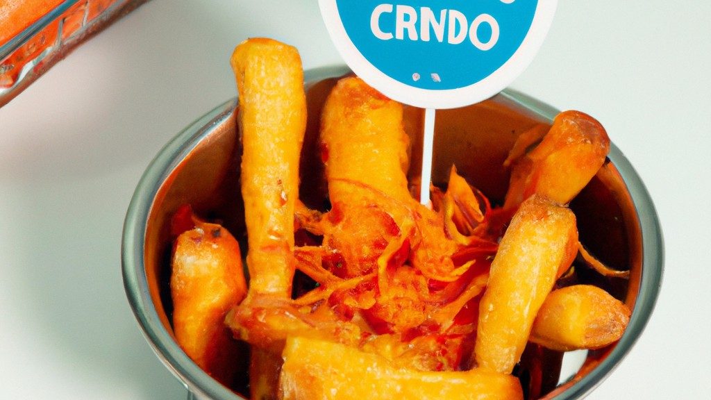 Mini Cenouras Na Airfryer: Receita Fácil, Rápida E Deliciosa 1 Imagem de mini cenouras cozidas na Airfryer, com um aspecto crocante e dourado. As cenouras estão dispostas numa tigela branca, com um ramo de alecrim fresco como guarnição.