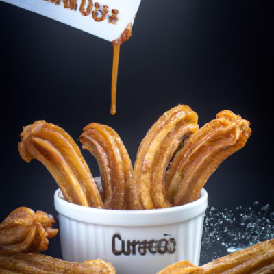 Imagem de mini churros dourados preparados na airfryer, servidos com uma tigela de molho de chocolate ao lado. Esses churros são uma opção saudável e fácil de fazer, perfeitos para um lanche ou sobremesa.