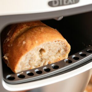 Imagem de um misto quente no pão integral preparado na Airfryer, com queijo derretido e recheios visíveis.