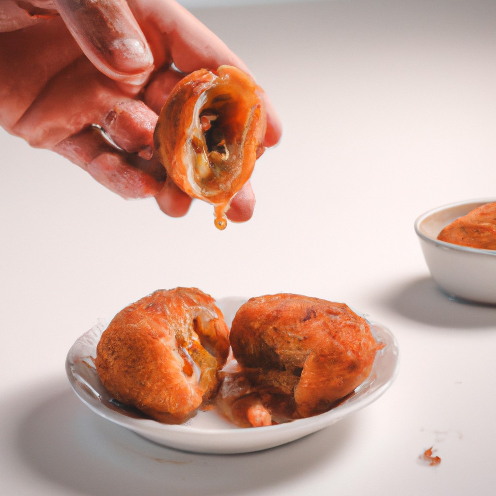 Na Airfryer: Banana Empanada Na Farinha Panko 1 Uma imagem de banana empanada frita em farinha panko. As bananas estão cortadas em fatias e cobertas com farinha panko crocante. A empanada é servida em um prato com uma tigela de calda ao lado.