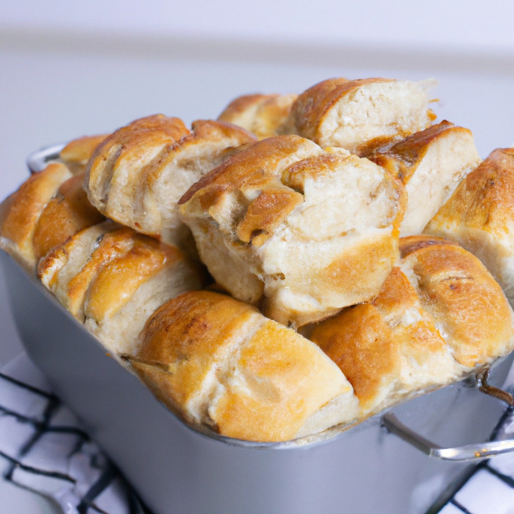 Pão Australiano Na Airfryer: Receita Fácil E Rápida De Fazer 1 Imagem de pão australiano dourado e crocante cozido na Airfryer, com uma crosta externa crocante e um miolo macio e aerado. O pão é cortado ao meio e torrado, revelando uma textura fofa e uniforme.