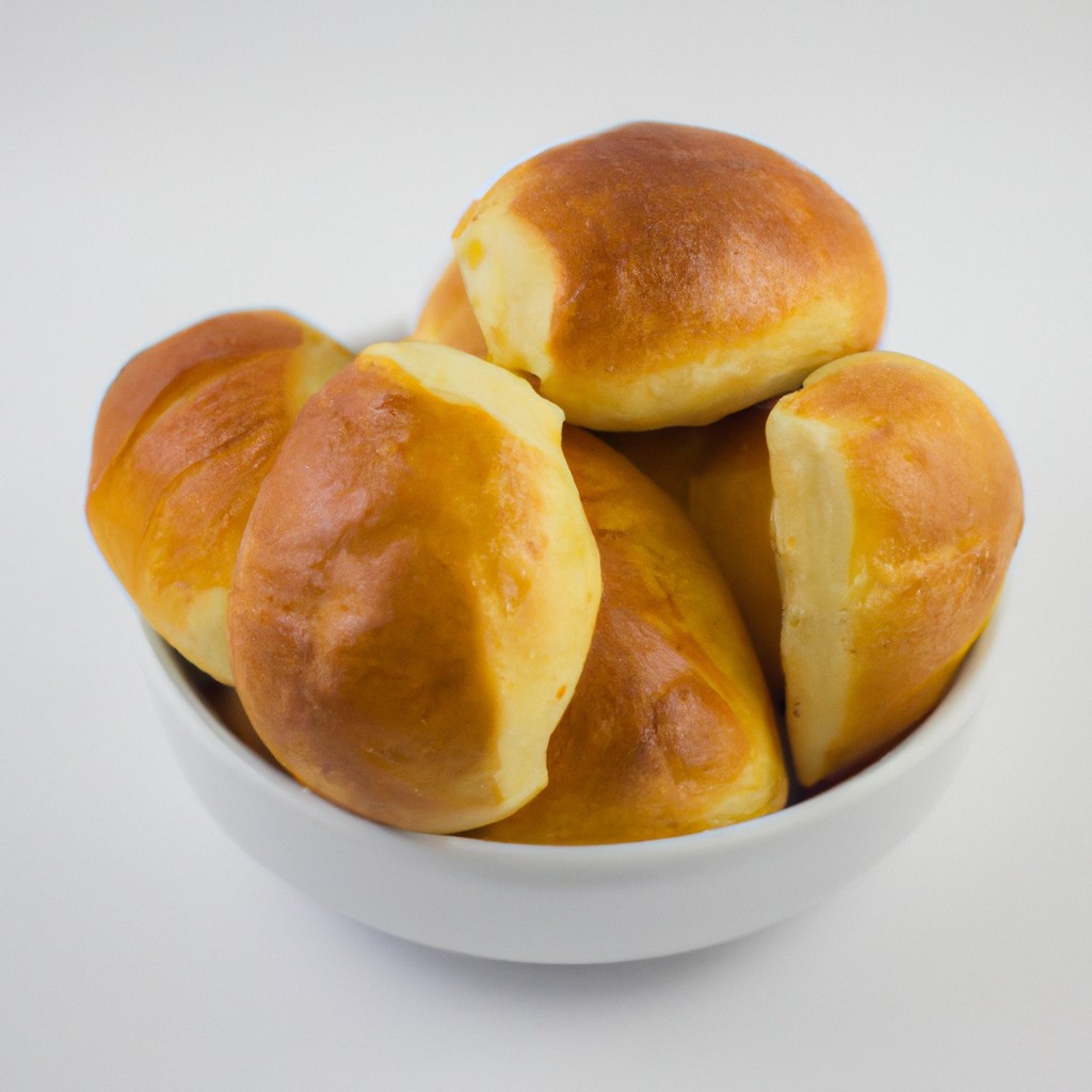 Pãozinho De Airfryer 1 Imagem de um pãozinho dourado e crocante recém-saído da Airfryer. O pãozinho tem uma crosta crocante e um interior macio e fofo.