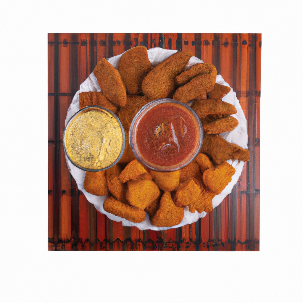 Imagem de um prato de patacones fritos na airfryer, um prato típico da Colômbia. Os patacones são fatias de banana-da-terra verde que são fritas duas vezes, resultando em uma casca externa crocante e um interior macio e amanteigado.