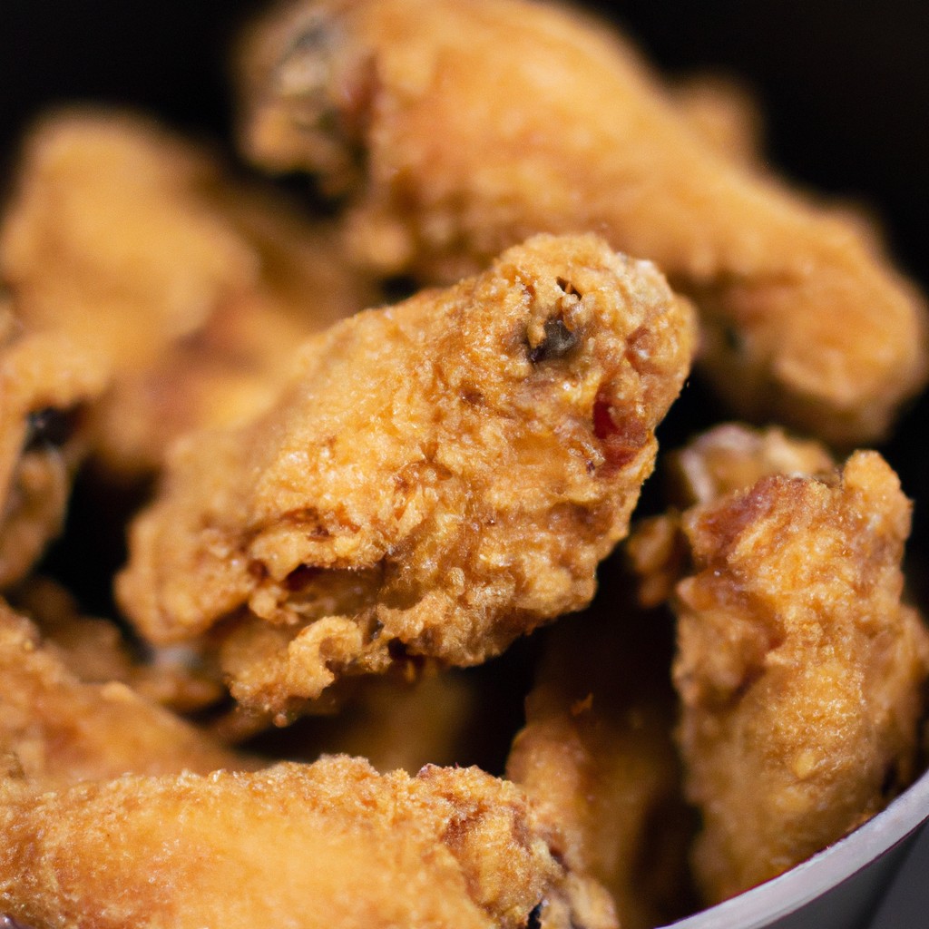 Petisco De Frango Na Airfryer: Receita Fácil E Rápida De Fazer 1 Imagem de petiscos de frango crocantes e dourados cozidos na Airfryer, servidos em um prato com um molho para mergulhar.