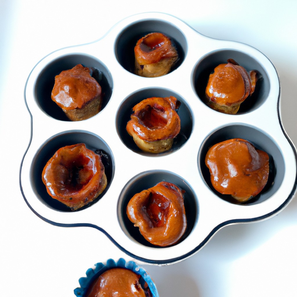 Imagem de um petit gateau feito na airfryer. O petit gateau é coberto com uma calda de chocolate e decorado com uma folha de hortelã.