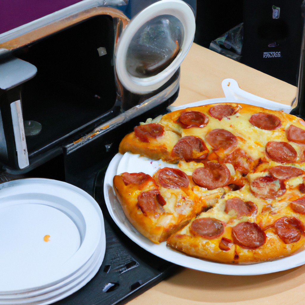 Pizza De Clube Social Na Airfryer: Receita Fácil E Rápida 1 Imagem de pizza caseira cozida em uma Airfryer, com crosta crocante e dourada e recheios derretidos e borbulhantes.