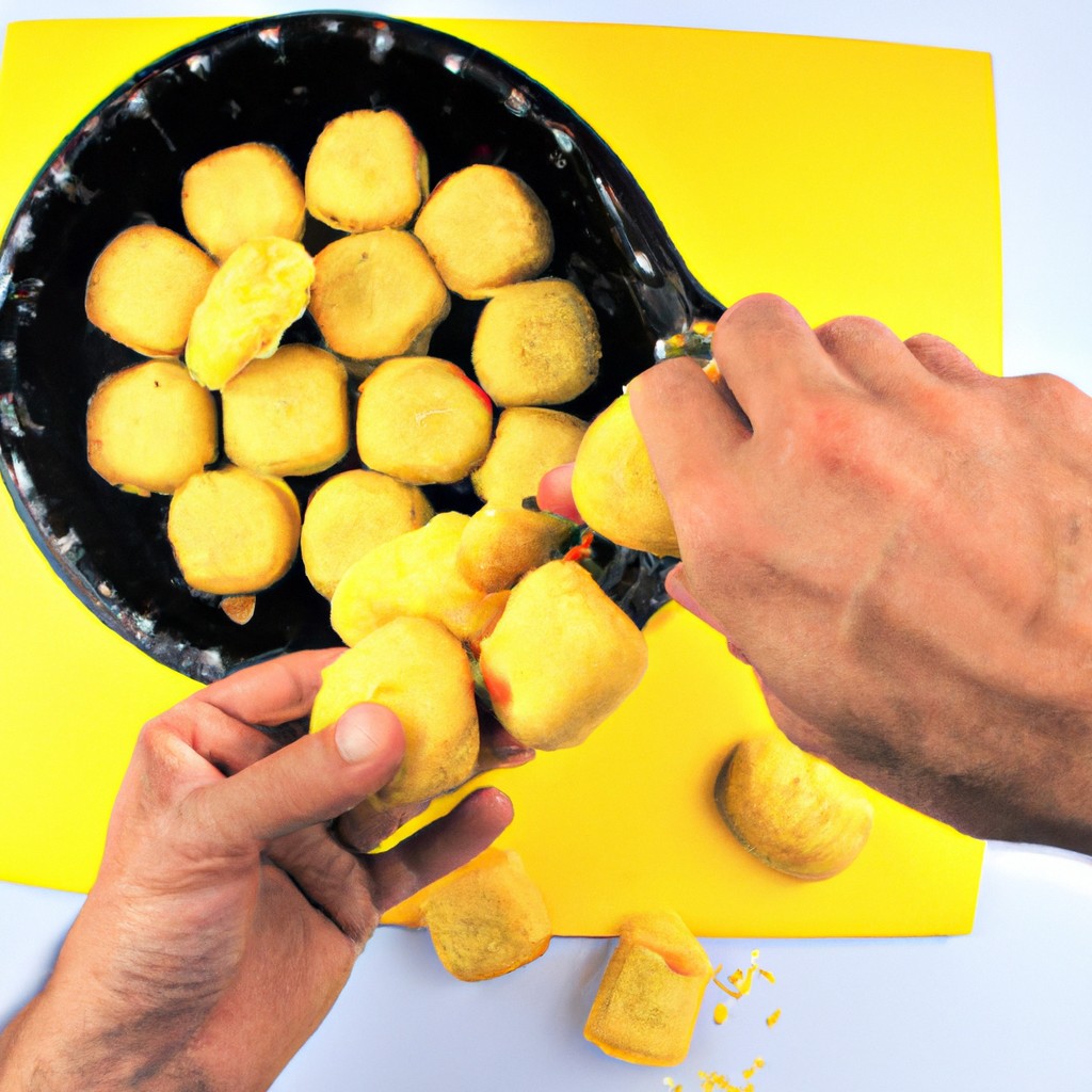 Imagem de polenta frita feita na Airfryer, com uma crosta dourada e crocante. A polenta é cortada em palitos e frita até ficar crocante, servida com um molho de tomate ao lado.
