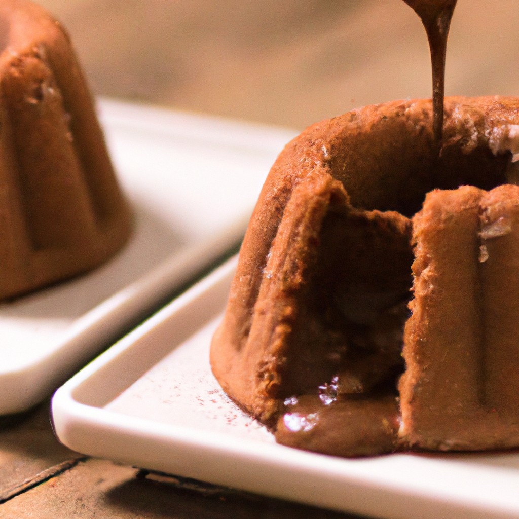 Pudim De Chocolate Na Airfryer Fica Uma Delícia, Aprenda Agora 1 Imagem de um delicioso pudim de chocolate cozido em uma airfryer, com uma textura cremosa e uma crosta crocante. O pudim é servido em um prato branco com uma colher ao lado.