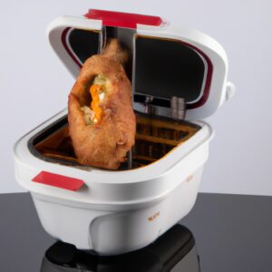 **Alt da imagem:**

Duas fritadeiras elétricas, uma Mondial e outra Philco, lado a lado. A Mondial é vermelha e a Philco é preta. Ambas têm cestas removíveis e mostradores digitais.