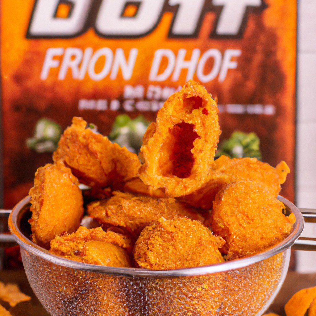 Queijo Empanado Com Doritos Na Airfryer: Receita Deliciosa 1 Imagem de queijo empanado com Doritos na Airfryer. O queijo é cortado em tiras e empanado com as batatas fritas Doritos esmagadas. As tiras são colocadas na Airfryer e cozidas até ficarem douradas e crocantes.