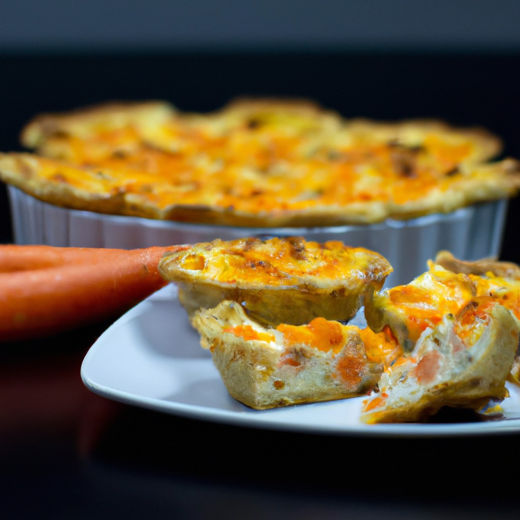 Quiche De Cenoura Na Airfryer: Receita Fácil E Deliciosa 1 Imagem de uma quiche de cenoura assada em uma airfryer. A quiche tem uma crosta dourada e recheio cremoso de cenoura.
