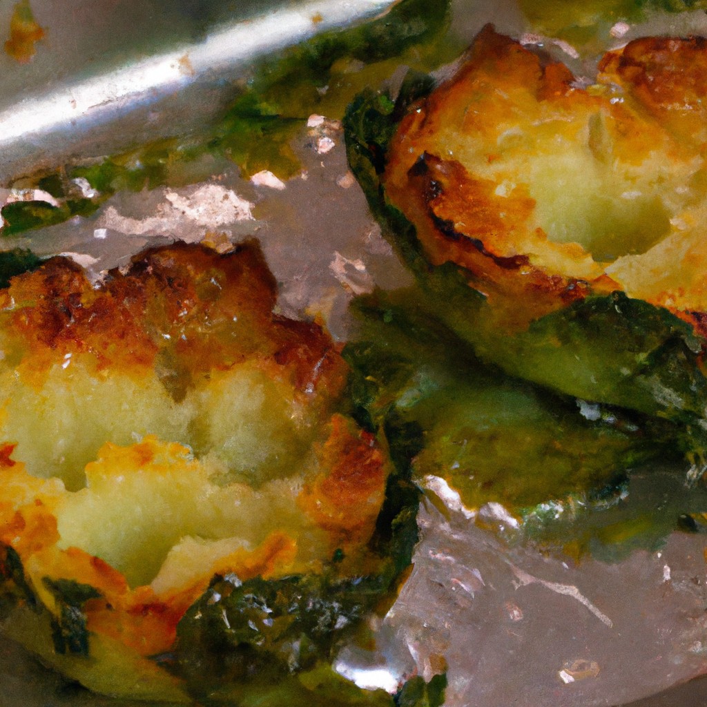 Receita Deliciosa De Couve Flor Recheada E Gratinada Na Airfryer 1 Imagem de uma couve-flor inteira, cortada ao meio e recheada com uma mistura de queijo, brócolis e couve-flor. A couve-flor está gratinada e dourada na Airfryer.