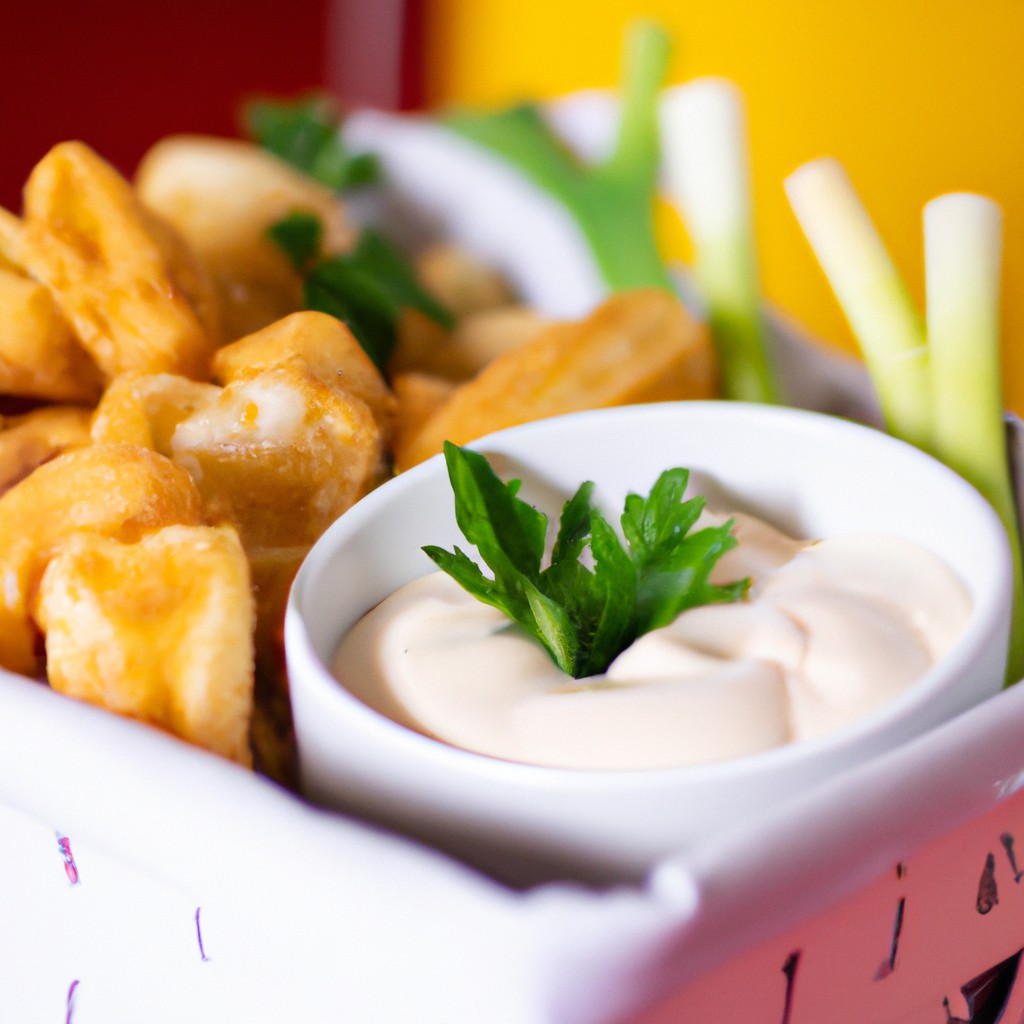 Imagem de tulipa de frango empanada frita ao ar com maionese e queijo parmesão. As tulipas de frango são crocantes e douradas, com maionese cremosa e queijo parmesão polvilhado por cima.