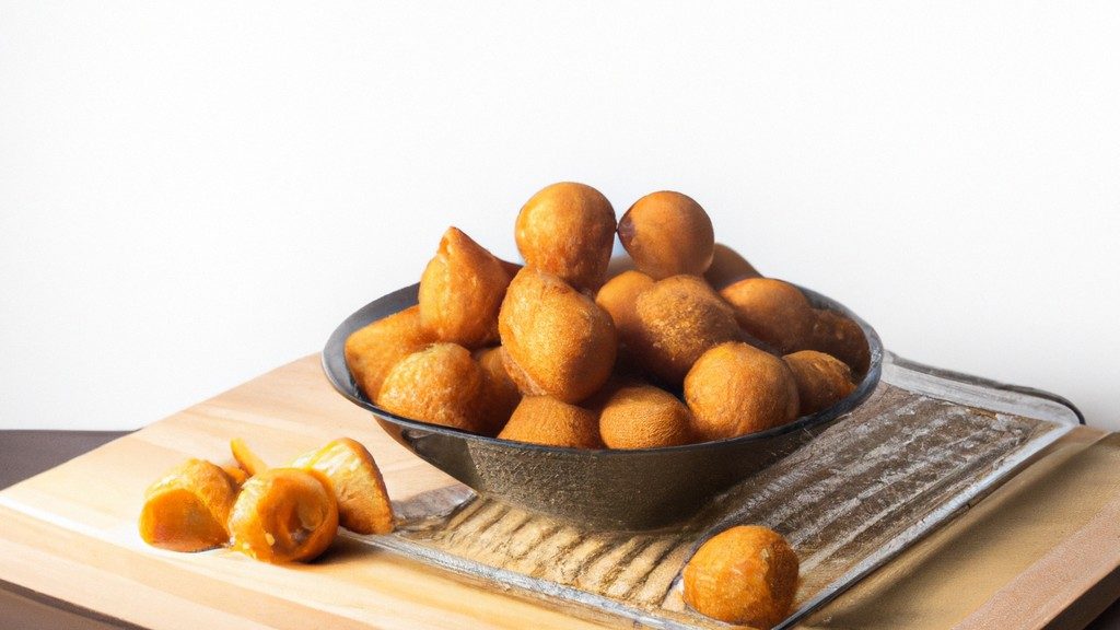 Imagem de uma airfryer preta sobre uma superfície de madeira, com o logotipo 