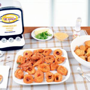 Imagem de uma tigela de salpicão de frango com cenoura, milho e ervilha, preparado na Airfryer. O prato é colorido e apetitoso, perfeito para uma celebração especial de Ano Novo.