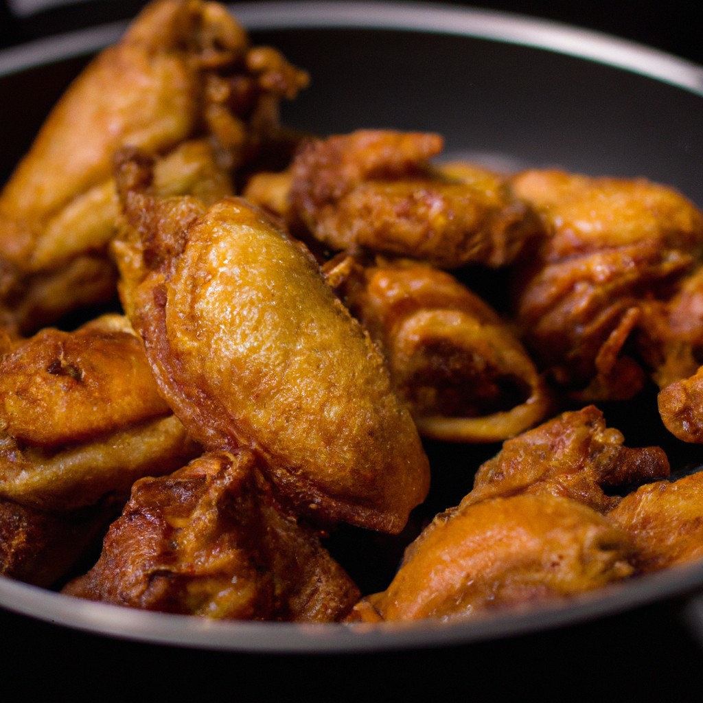 Sassami De Frango Na Airfryer: Suculento E Fácil De Fazer 1 Fotografia de uma airfryer com uma cesta contendo sassami de frango douradas e crocantes. Os sassamis são empanados em uma mistura de farinha, especiarias e ervas, resultando em uma crosta crocante e saborosa.