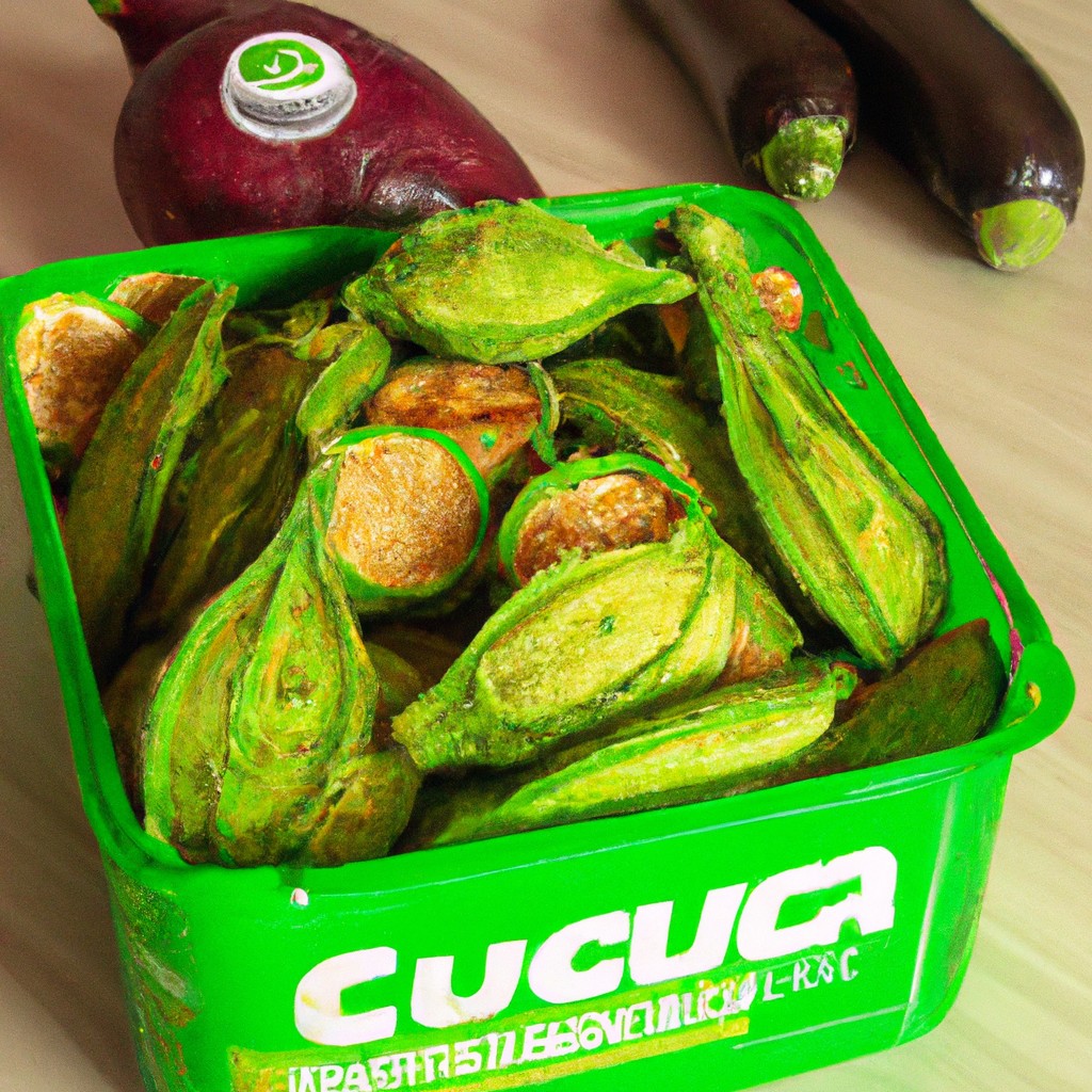 Snack De Quiabo Na Airfryer: Receita Fácil E Rápida De Fazer 1 Imagem mostra quiabos inteiros cortados ao meio e empanados em uma tigela. Ao lado, uma airfryer com quiabos empanados dentro.