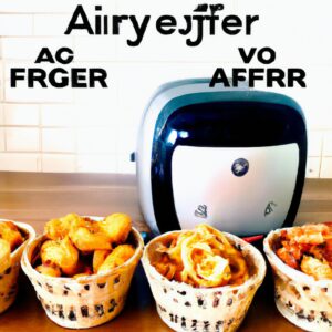 Imagem de uma equipe de pessoas sorrindo e trabalhando em um escritório. O texto na imagem diz "Sobre O Site Review Airfryer: Quem Somos!"