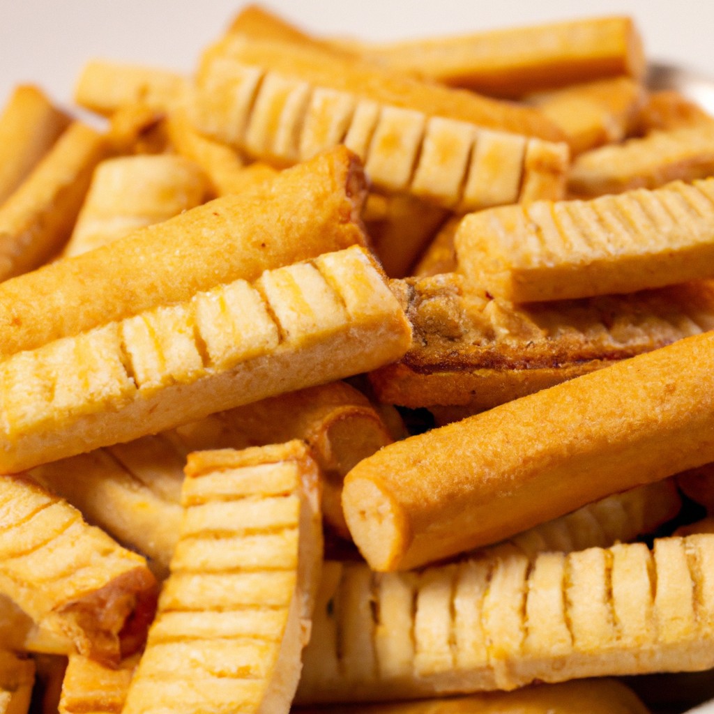 Toast Sticks Na Airfryer: Receita Deliciosa E Fácil De Fazer 1 Imagem de palitos de torrada crocantes e dourados feitos na Airfryer, servidos com manteiga derretida e geleia para mergulhar.
