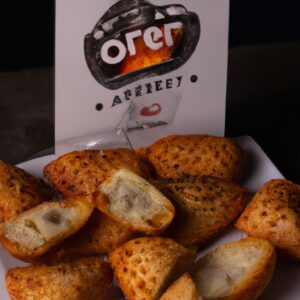Imagem de uma airfryer aberta com uma torrada de pão branco com queijo derretido por cima. A torrada está colocada em uma grelha dentro da airfryer.