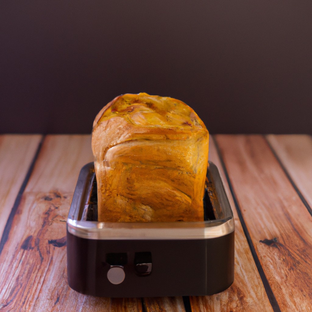 Torrada De Pão De Forma Integral Na Airfryer: Receita Muito Fácil 1 Uma imagem de uma fatia de torrada de pão integral tostada em uma airfryer. A torrada é dourada e crocante, com uma textura ligeiramente crocante.