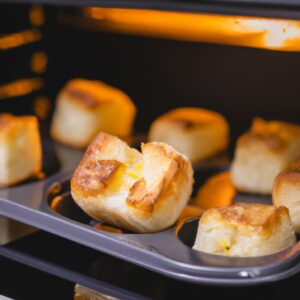 Imagem de criativas torradinhas de alho e queijo preparadas na AirFryer. Elas são douradas e crocantes, cobertas com uma mistura cremosa de alho e queijo derretido, servidas em um prato branco.