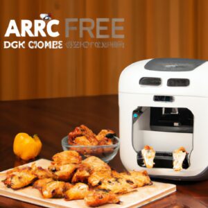 Imagem de uma fritadeira Air Fryer Cadence 3 Litros, na cor vermelha, com cesto antiaderente removível e painel digital com diferentes funções.