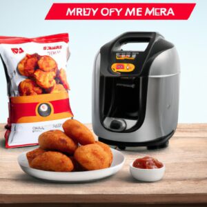 Imagem de uma Air Fryer Mondial Grand Family 5L Receitas, uma fritadeira de ar quente na cor preta com detalhes em cinza. Possui um cesto de 5 litros de capacidade, painel digital com 8 funções pré-programadas e receitas, além de timer e controle de temperatura. A fritadeira é ideal para preparar alimentos fritos com menor teor de gordura e sem fumaça.
