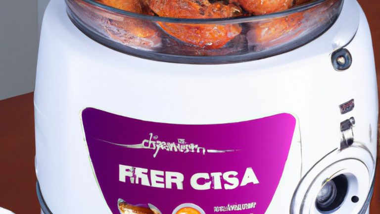 Imagem de uma Air Fryer Oster de 10 litros, um aparelho de cozinha usado para fritar alimentos sem óleo. A Air Fryer é preta e tem um cesto removível com capacidade para até 10 litros de alimentos. O aparelho também possui um painel de controle digital com vários ajustes predefinidos para diferentes tipos de alimentos.