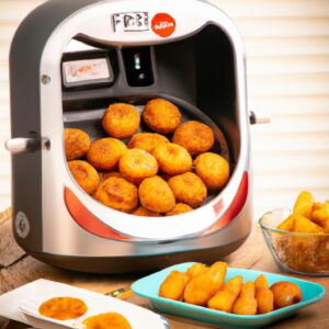 Imagem de uma Air Fryer Mondial Family Afn-40-Bi, uma fritadeira elétrica sem óleo com capacidade de 4 litros, cor preta e branca, com receitas inclusas.