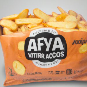 Imagem de batatas fritas douradas e crocantes em uma cesta de airfryer, com o logotipo da Airfryer visível no canto superior esquerdo.