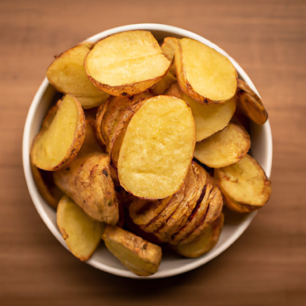 Uma batata rosti crocante e dourada na Airfryer, com bordas crocantes e um interior macio e fofo. A batata é cortada em tiras finas e misturada com especiarias e ervas, depois pressionada em um disco e cozida na Airfryer até ficar dourada e crocante.